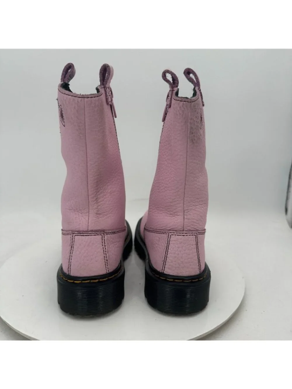 Dr Martens Bex Heart P-O Kids Girl Sz 3 Soft Pink Leather Pull On Side Zip Boot